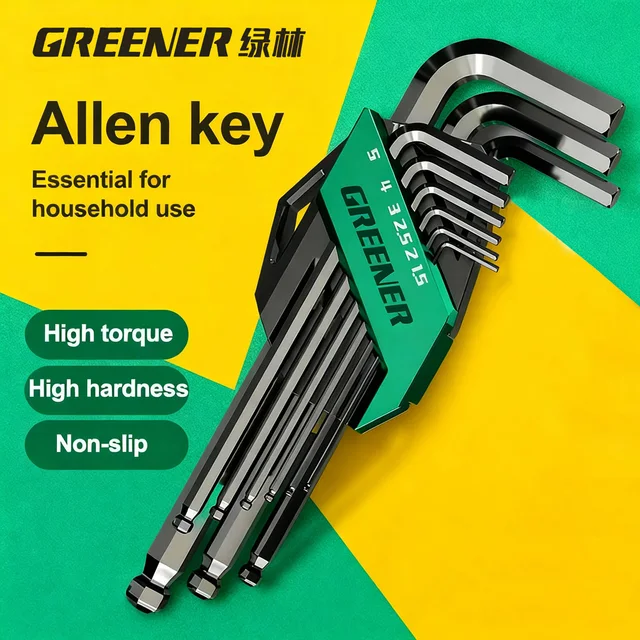 GREENERY – clé arc-en-ciel étendue, ensemble de clés Allen, clé hexagonale, outil multifonctionnel à bras court, clé universelle 1