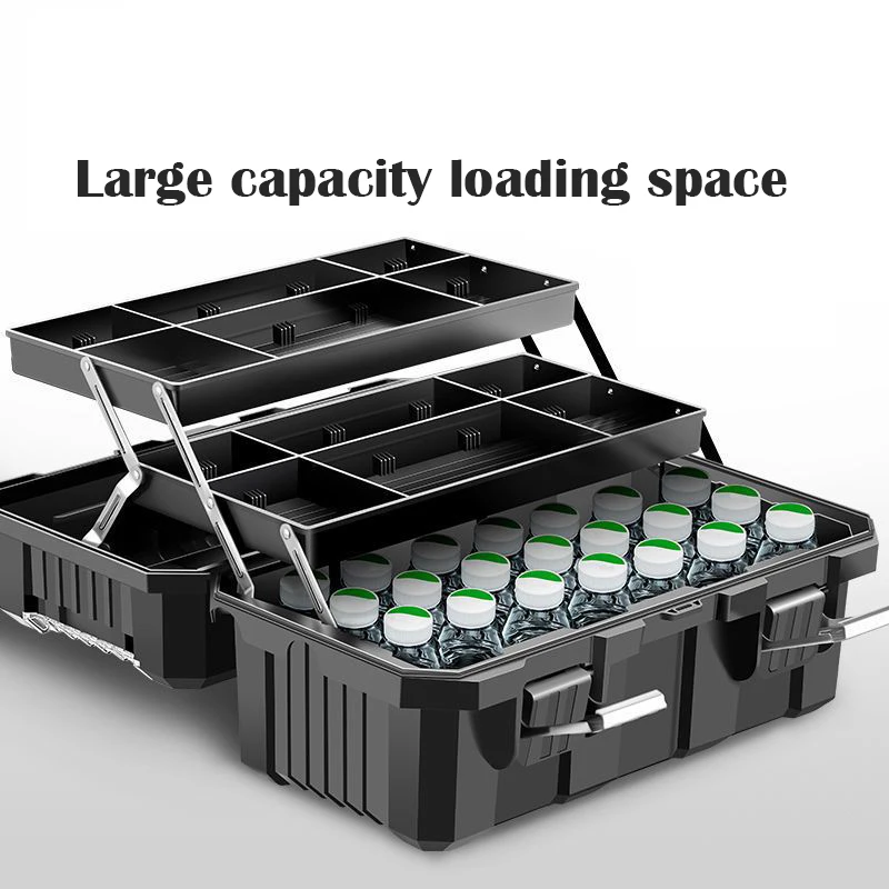 Multifunctional Thickened Tool Box Folding Storage Box Home Professional Electrician Maintenance Portable Shockproof Tool Box 3