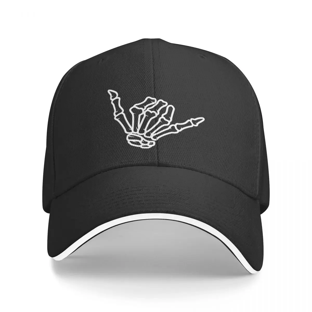 

Skeleton Shaka Hand Sign Bones Funny Hang Loose Surfer Baseball Cap Hat Baseball Cap Visor Men's Baseball Women's