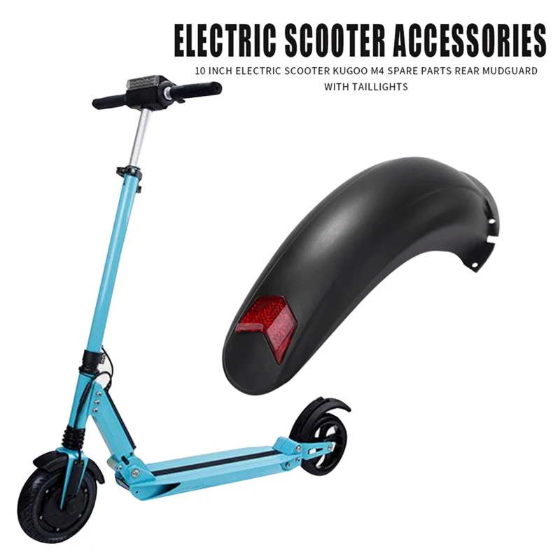 10 Inch Electric Scooter Rear Fender Guard with Taillight for Kugoo M4