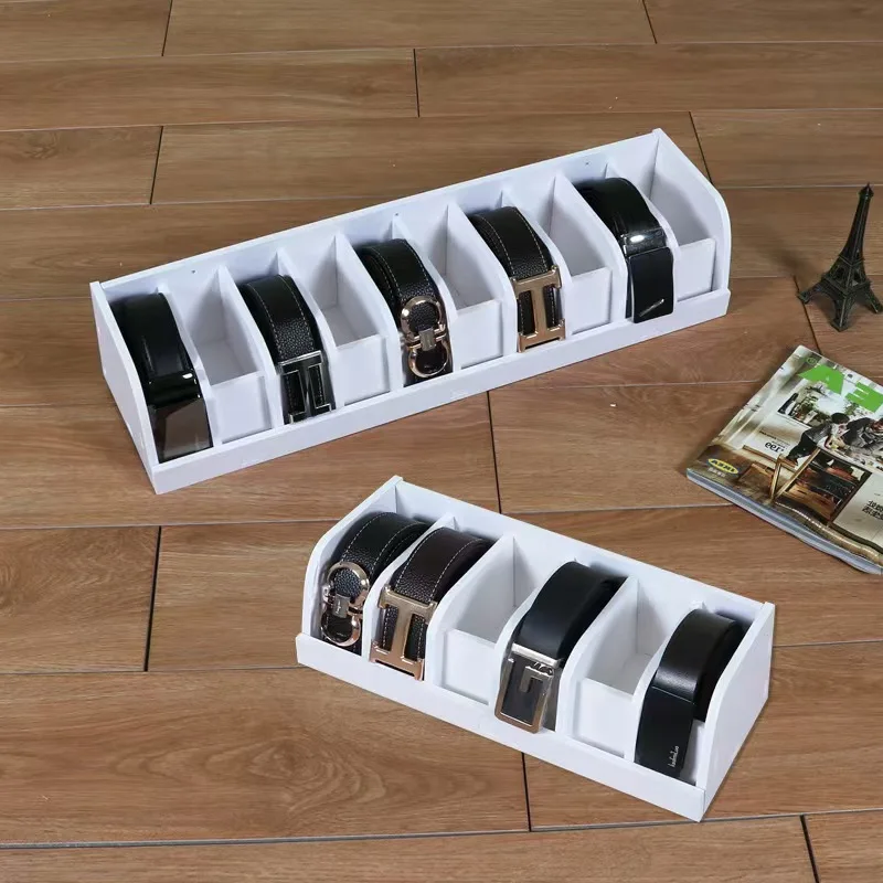 Belt Organizer Box 6/8/10 Grids Belt Rack Wood for Closet Drawer Belt Display Rack Tie Storage Box for Men Bathroom Accessories 2