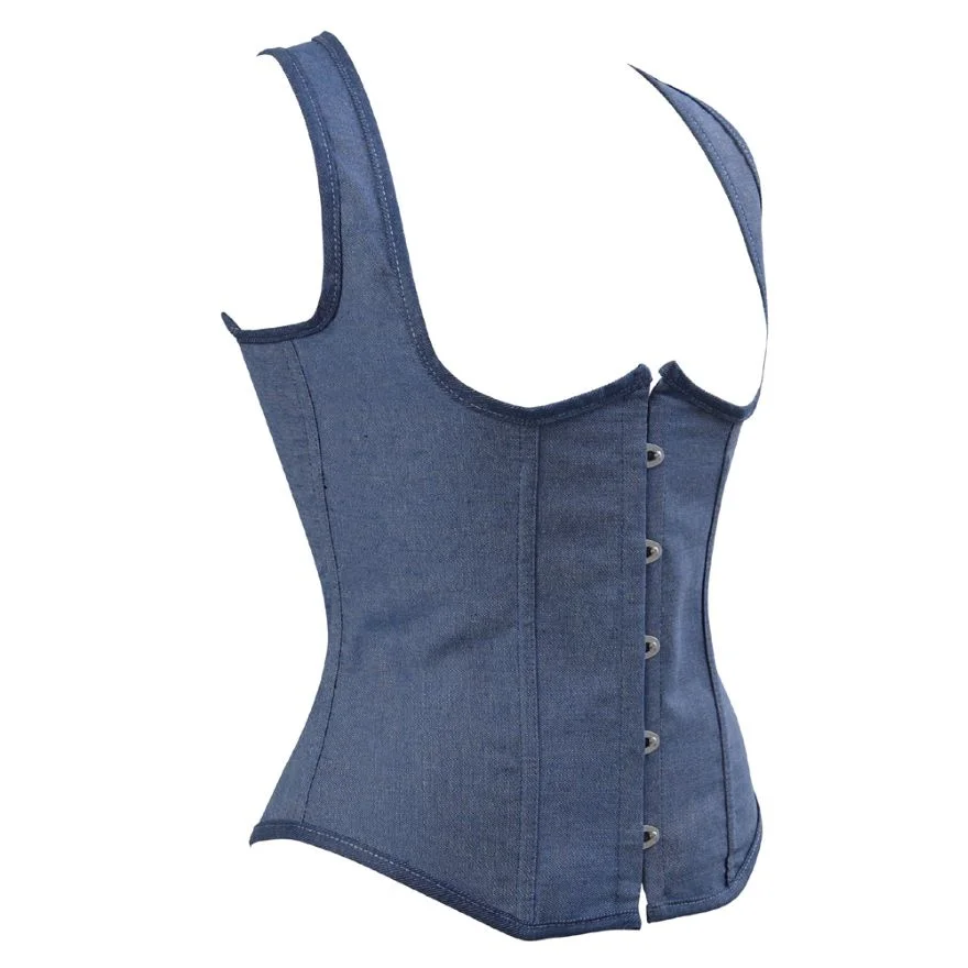 Description Picture 5 of itemGothic Underbust Corset Vest with Shoulder Straps Lace up Cupless Waist Cincher Bustier Body Shapewear