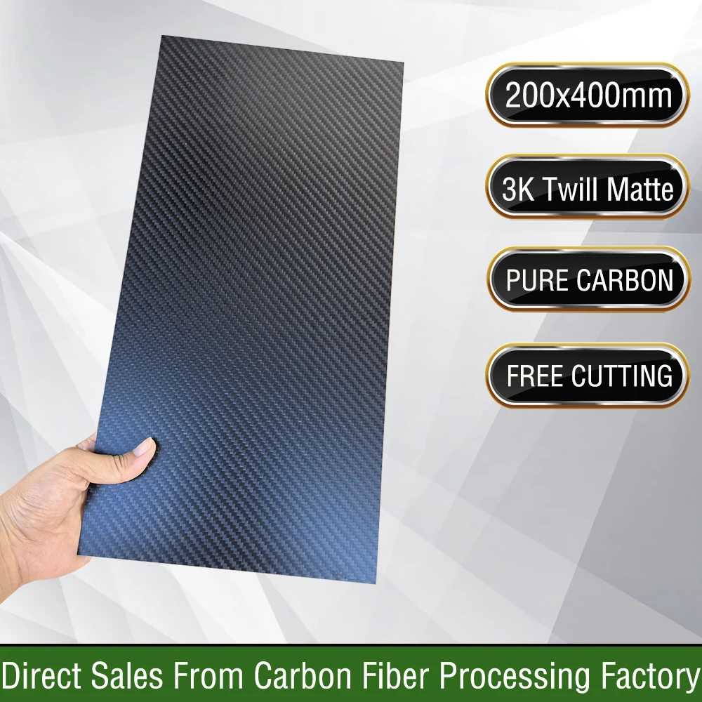 Produktbild von Carbonplatte 200x300x1 Mm – 3K Twill Matt, Für DIY-Modelle, Drohnen, Geldbörsen Und Reparaturen