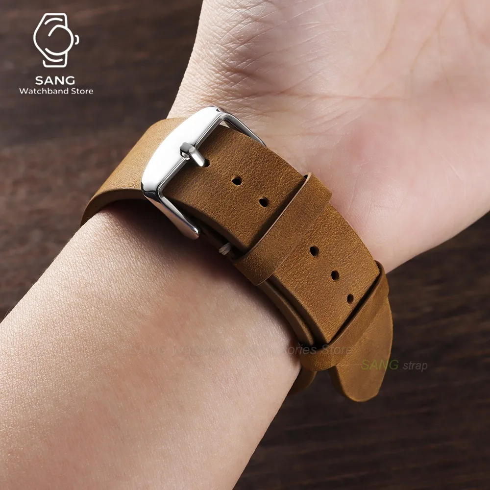 Vintage Oil Wax Crazy Horse Leather Watch Strap - Multiple Sizes Available