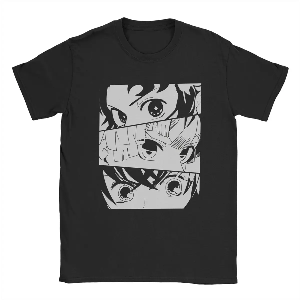 

Tanjiro Zenitsu And Inosuke Demon Slayer T Shirts Men's Cotton T-Shirt O Neck Anime Manga Tees Short Sleeve Clothes Big Size