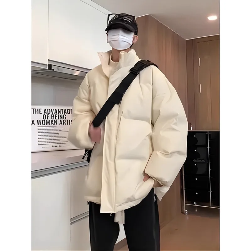 Pure black lightweight down jacket side view