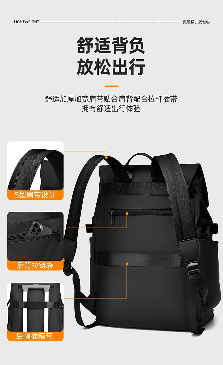 Herrenrucksack, Pendler-Rucksack mit großem Fassungsvermögen, verschleißfeste Freizeit-Reisetasche, multifunktionale Laptoptasche, Herrentasche – Detail 12