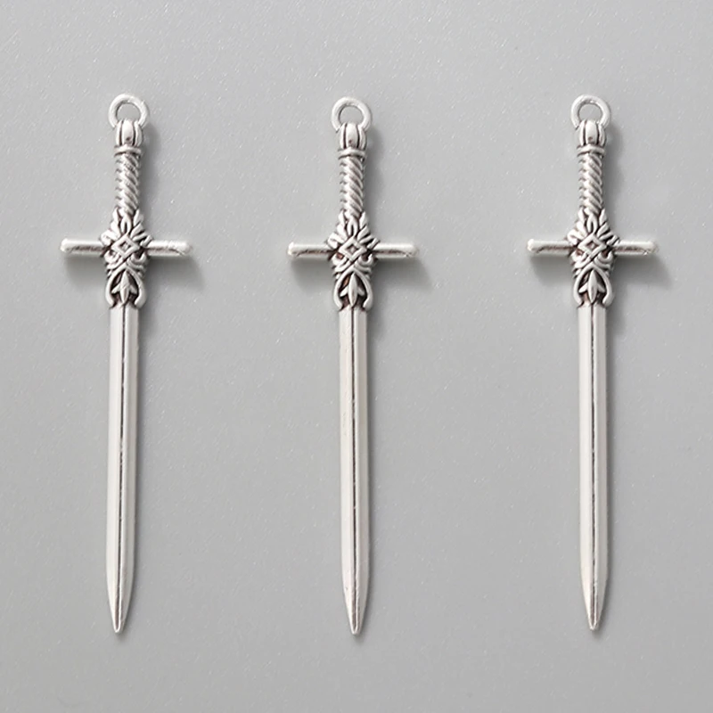 30pcs New Sword Alloy Charms Punk Weapon Pendants For Making Handmade
