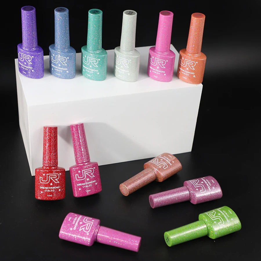 JR 12pcs nail polish glue set, Super flash diamond glue, nightclub disco glue, flash glue UV LED Soak Off Polish Home DIY 2