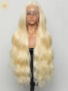 40 Inch 613 Straight Lace Front Wig Human Hair Brazilian Honey Blonde Body Wave 250 Density13x6 Blonde Human Hair Wigs for black 1