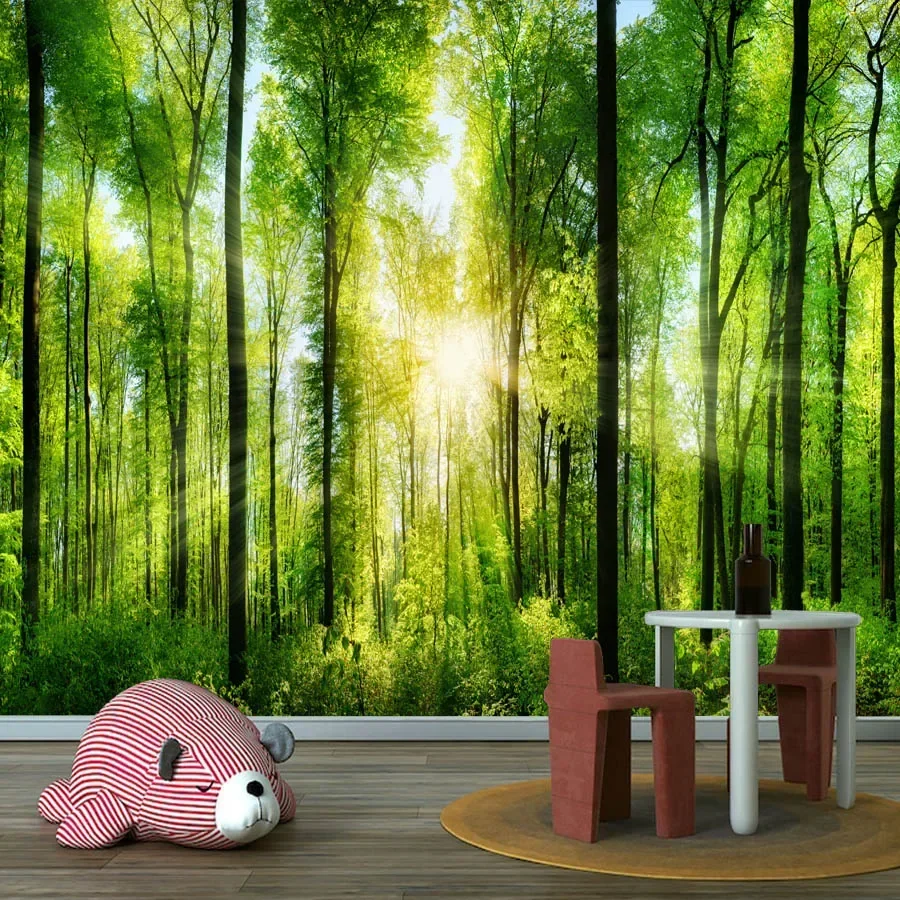 Custom Modern Peel and Stick Vinyl Wallpaper Wall Papers Home Decor Panels Jungle  Forest Wallpapers for Living Room Trees Mural - AliExpress, image size:900x900
