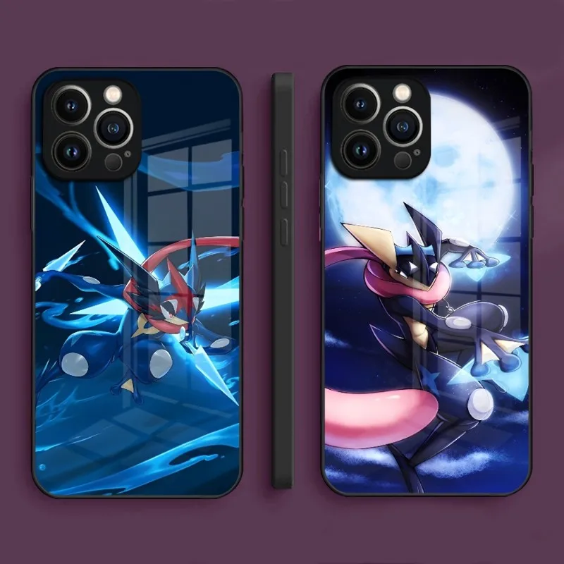 Custodia Per Telefono Pokemon Ninja Greninja Per Iphone 14 Pro Max 13 12 11 Mini X Xr Xs 8 7 Puls 6 Vetro Temperato