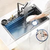 Nano Stainless Steel Kitchen Sink Thickened Large Single slot Embossed Multifunctional Sinks Household Undermount Basin 1