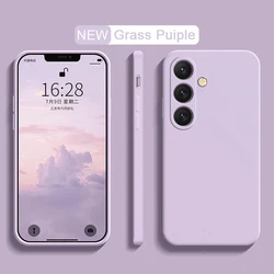Premium Soft Liquid Silicone Case - Full Protection Cover in Vibrant Colors - Galaxy A24 (Grass purple)