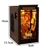 DIY Book Nook Wooden Miniature Model Kit Detective Agency Casa Bookend With Light 3D Puzzle Bookshelf Home Decor Friends Gifts 6