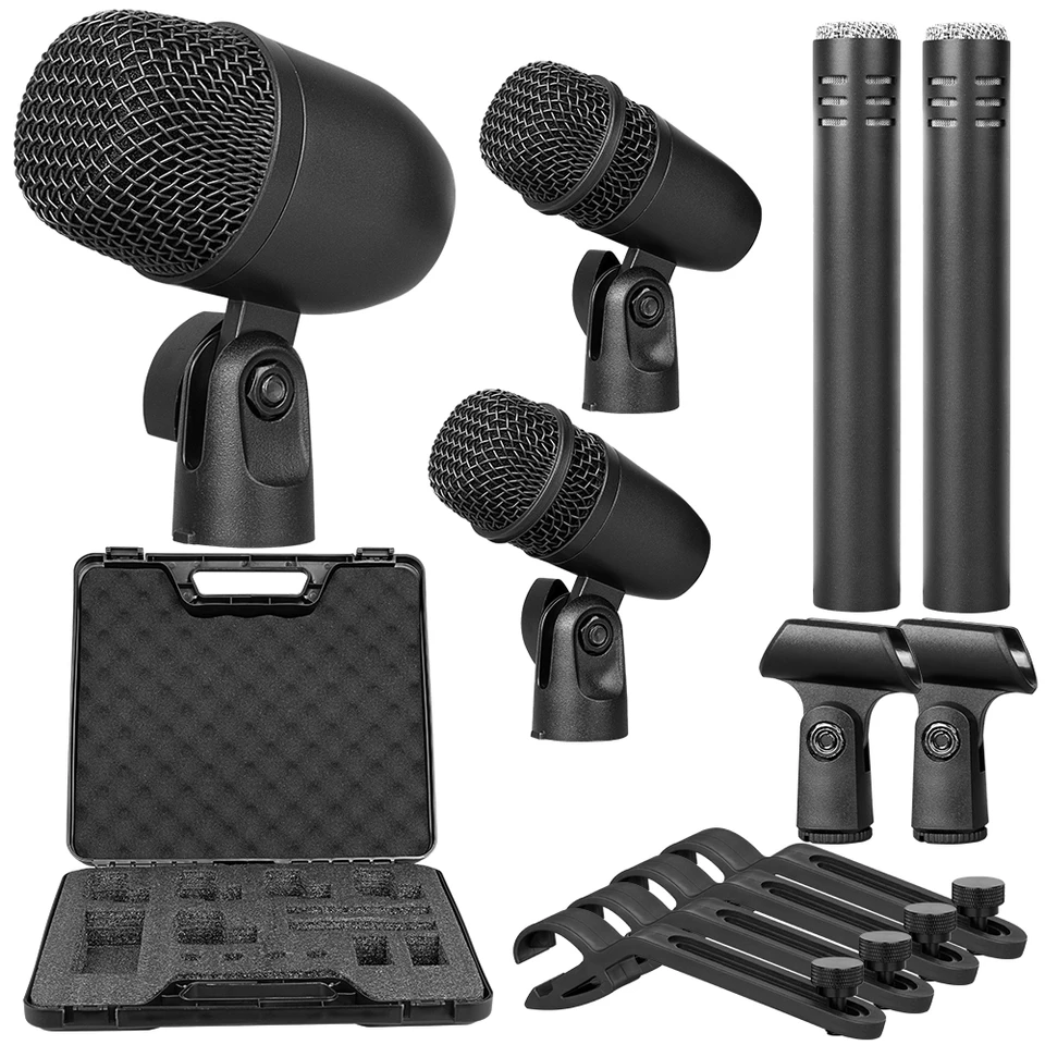 Wired Dynamic Drum Microphone Set for Recording