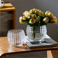 Modern Minimalist Crystal Small Vase Living Room Mini Transparent Glass Ball Flower Arrangement Hydroponic Desktop Decoration 1