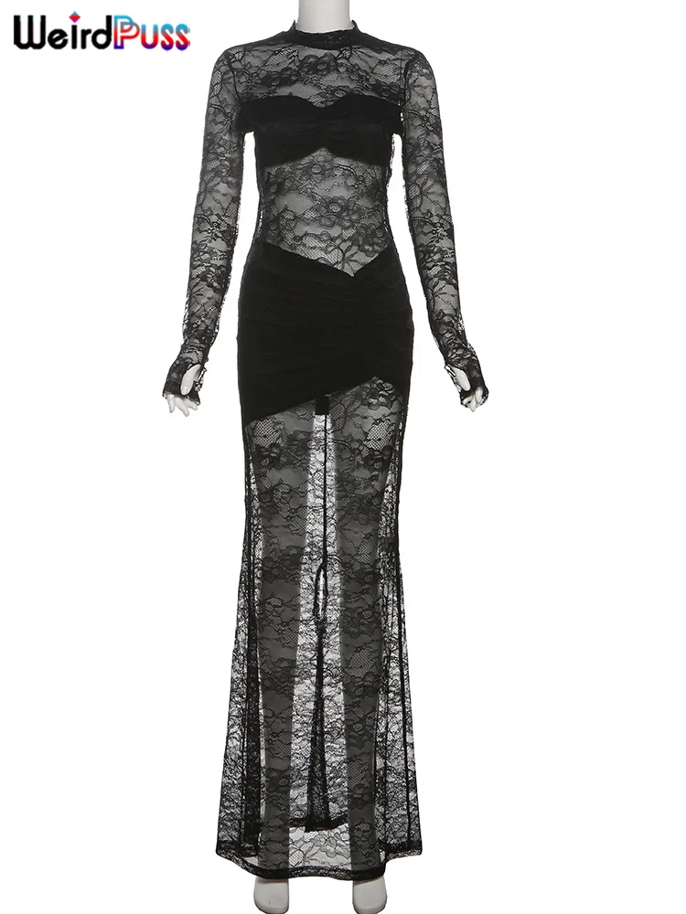Weird Puss Sexy Party Dress Women Patchwork Autumn Fashion Stretch Full Sleeve Skinny Birthday Midnight Clubwear Solid Vestidos 6