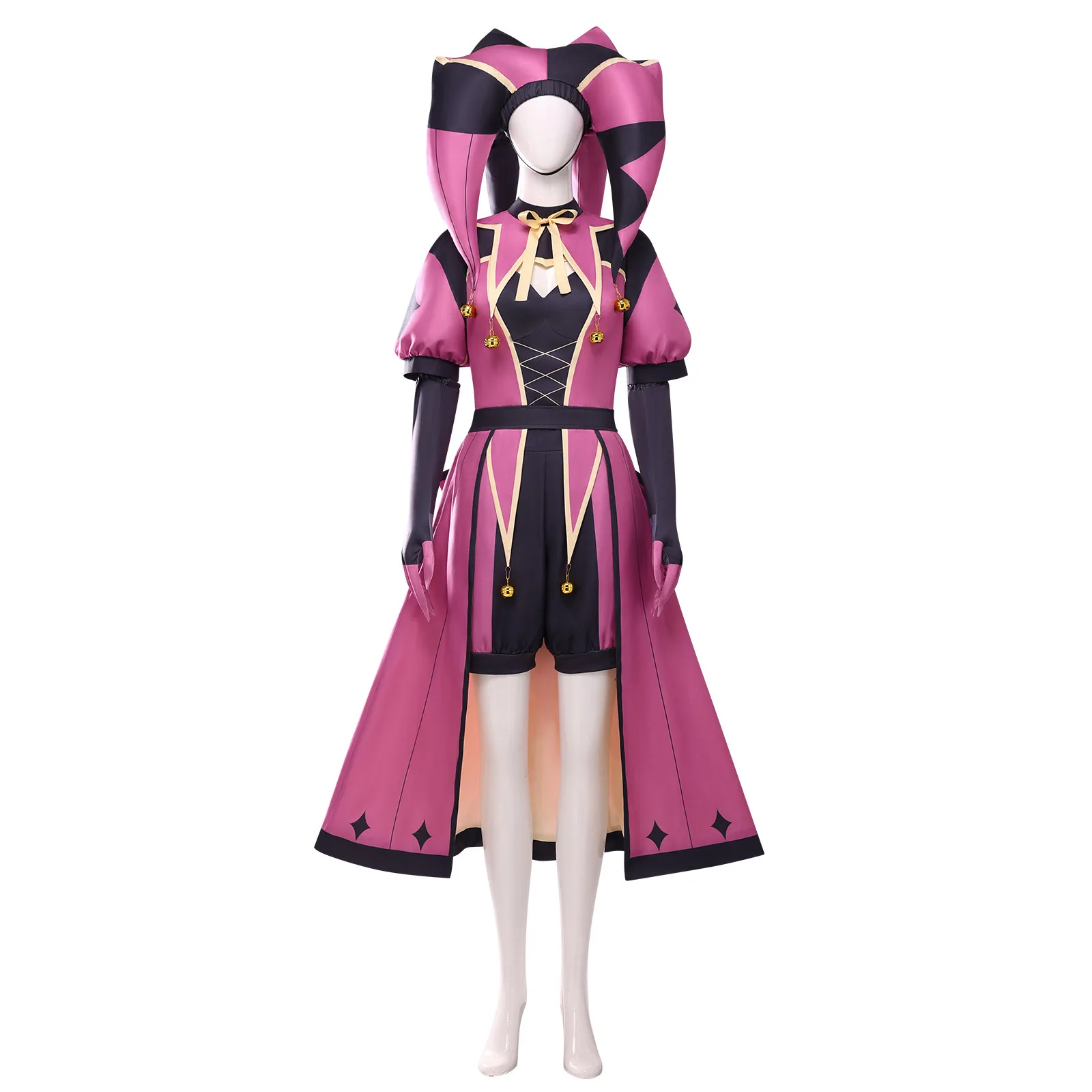 Costume Cosplay Cos Room TFC The Freak Circus Columbina - Outfit da Clown Rosa dell'Angelo - Abbigliamento Spaventoso Yandere Horror - immagine 5