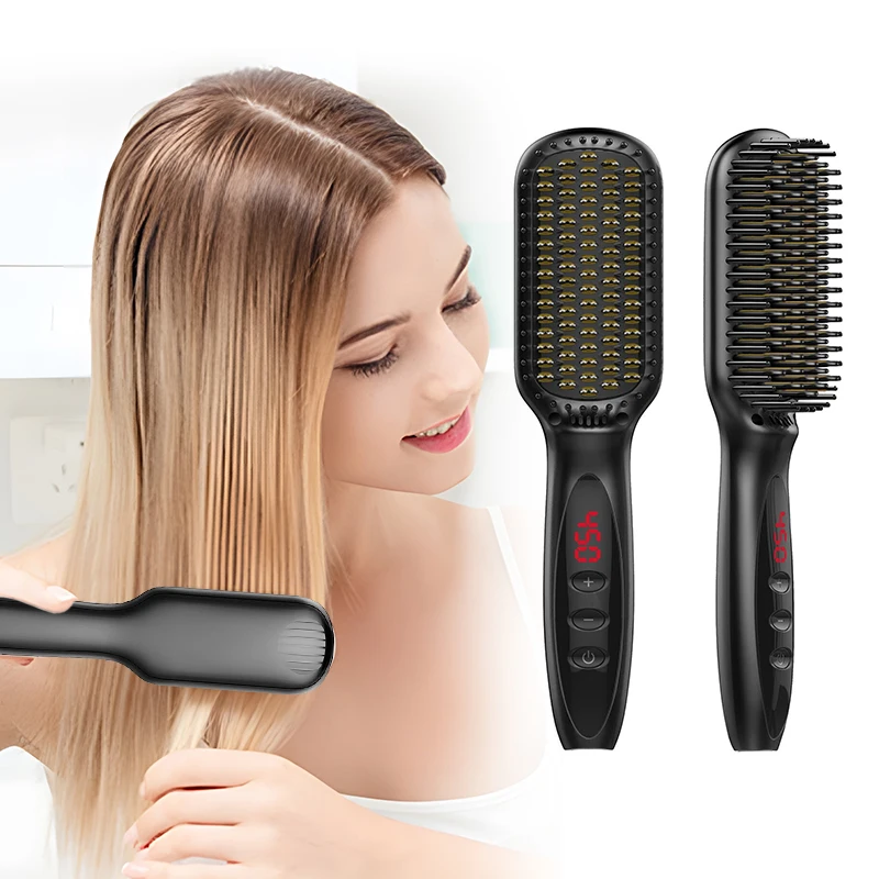 

Electric Hair Straightener Hot Combs Women Men Hair & Beard Quick Straightener Anti-scalding Brush Profissional Styling Tools