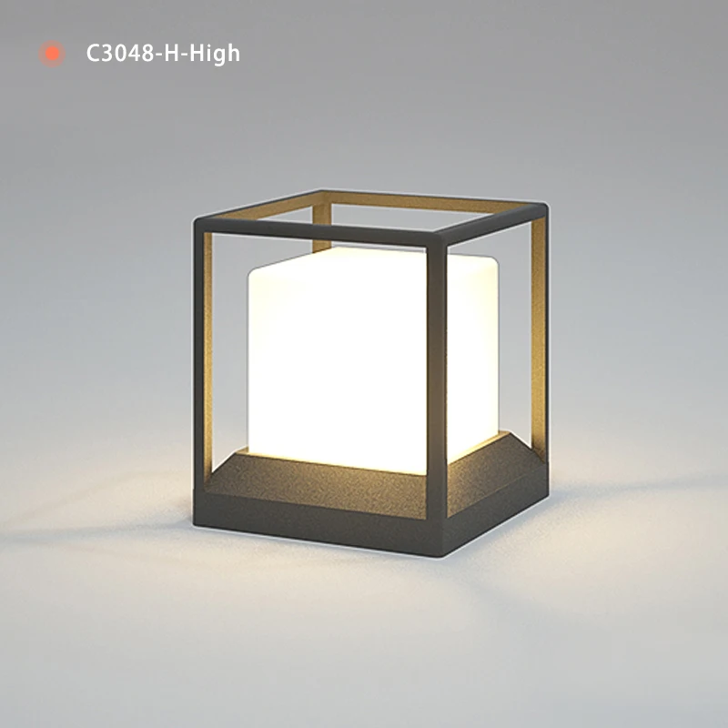 

HOT Outdoor Bollard lmap Decorations Led Square Landscape Pathway Outdoor Garden Pillar Light Fixture Solar Lawn Lights