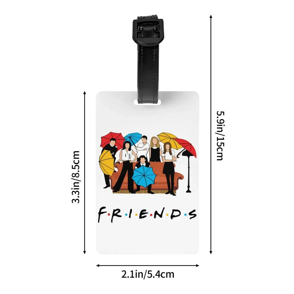 Friends TV Show Luggage Tag With Name Card Privacy Cover ID Label for Travel Bag Suitcase