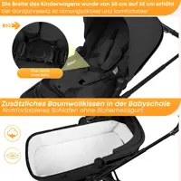 Poussette bébé 3 en 1, combinaison Isofix, systèmes de voyage avec siège bébé, taille I, nacelle, siège auto pliable et réglable 6