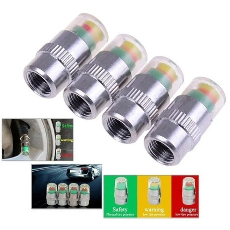 4 Pz Auto Car Tire Air Pressure Monitor Alert Indicatore Valvola Di Copertura Gauge Stem Tpms Tire Pressure Monitoring Tyre Accessori