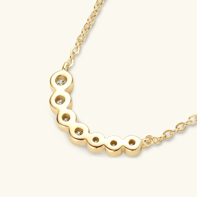 Collares Mujer 925 Sterling Silver Clavicle Necklace For Women Exquisited 7 Stones Moissanite Pendant Necklaces Jewelry 5