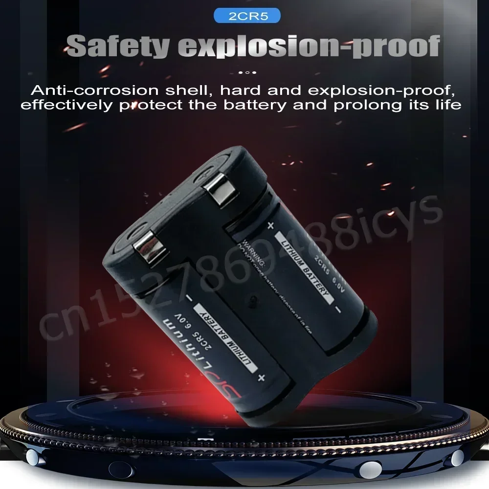 1PCS 6V 1300mah Lithium Battery 2CR5 2CR-5W 2CP3845 For Digital Camera Flash Film Rangefinder Dry Primary Non-rechargeable Cell