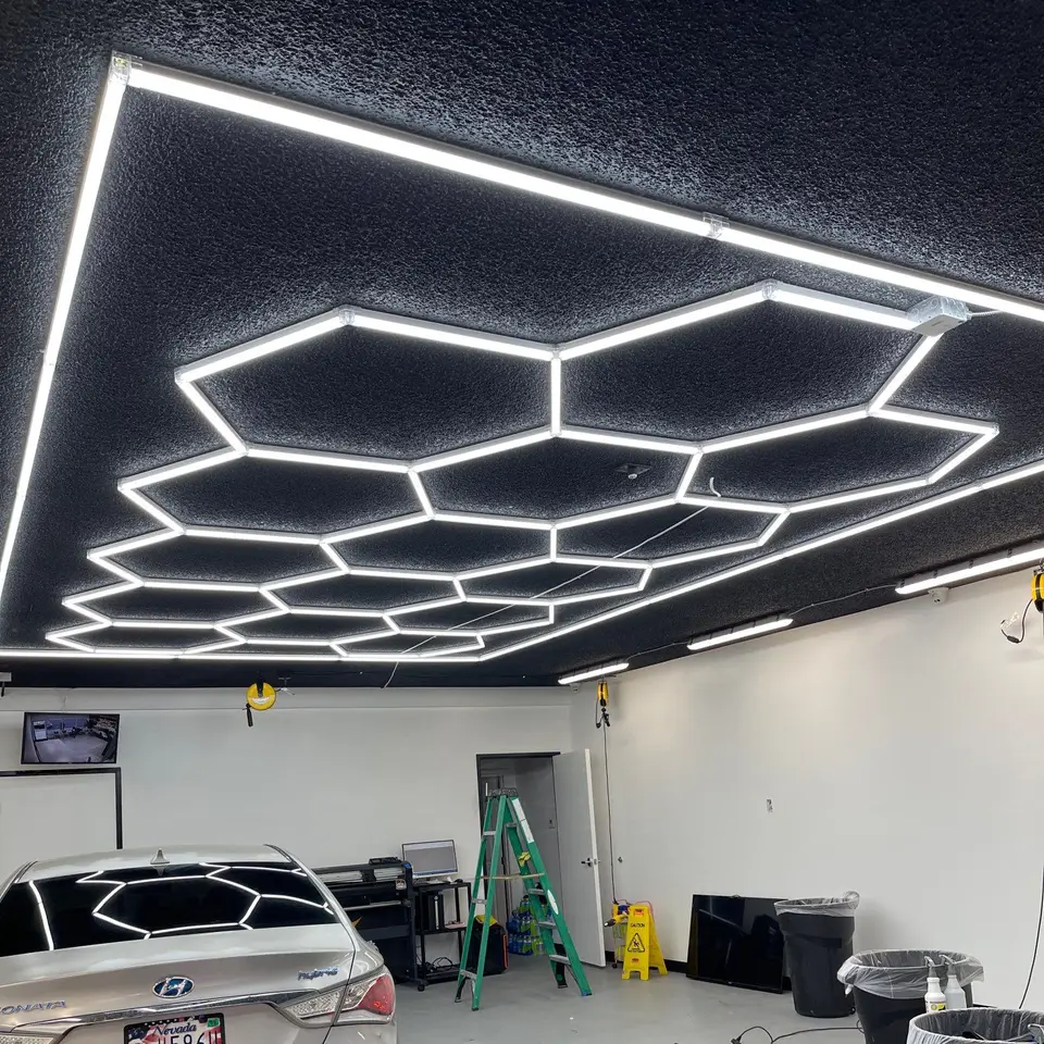 lylunnamsp 六角形LEDガレージライト、LEDハニカムガレージ照明器具