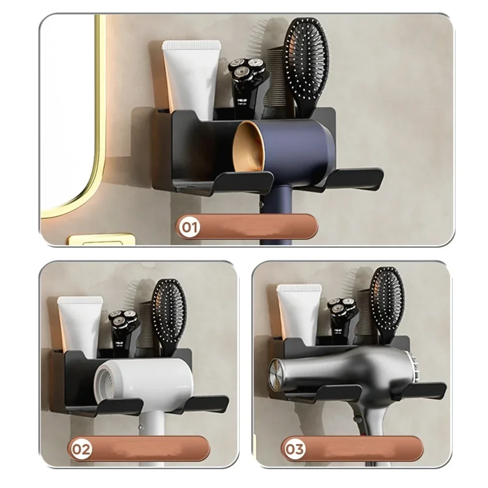 Wall Mounted Hair Dryer Holder Wall Dryer Cradle Straightener Stand Toilet Blower Holder Shelf Bathroom Accessories 4