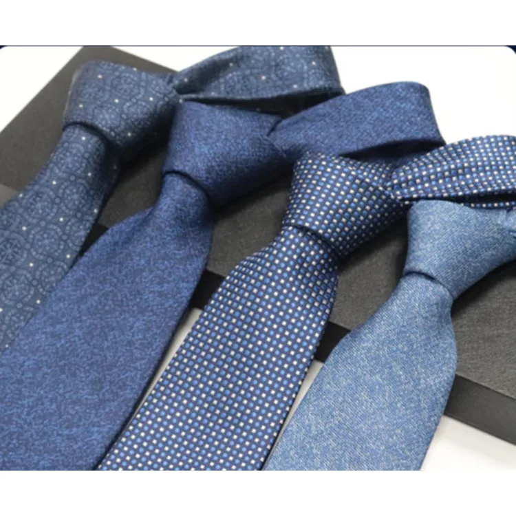 2024 New High End Business Handmade Jacquard Blue Men's Tie Men's Dress Foreign Trade Tax Lawyer Business Men's Tie_voghion.com