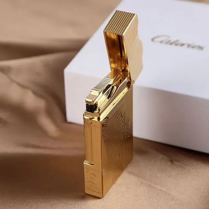 Gold Sleep Mermaid Pattern Vintage Lighter Cigarette Smoking Gas Lighters Classic Sound Metal Lighters Fire Men Collection 3
