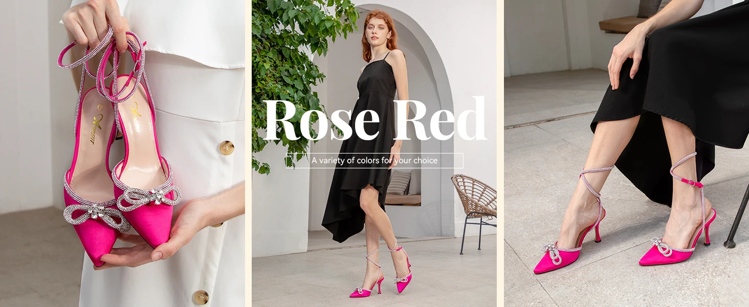 rose red pumps heels