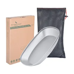 Boundless Voyage Ultralight Titanium Dinner Plate with Carry Bag (Ti1142T S 1pcs)