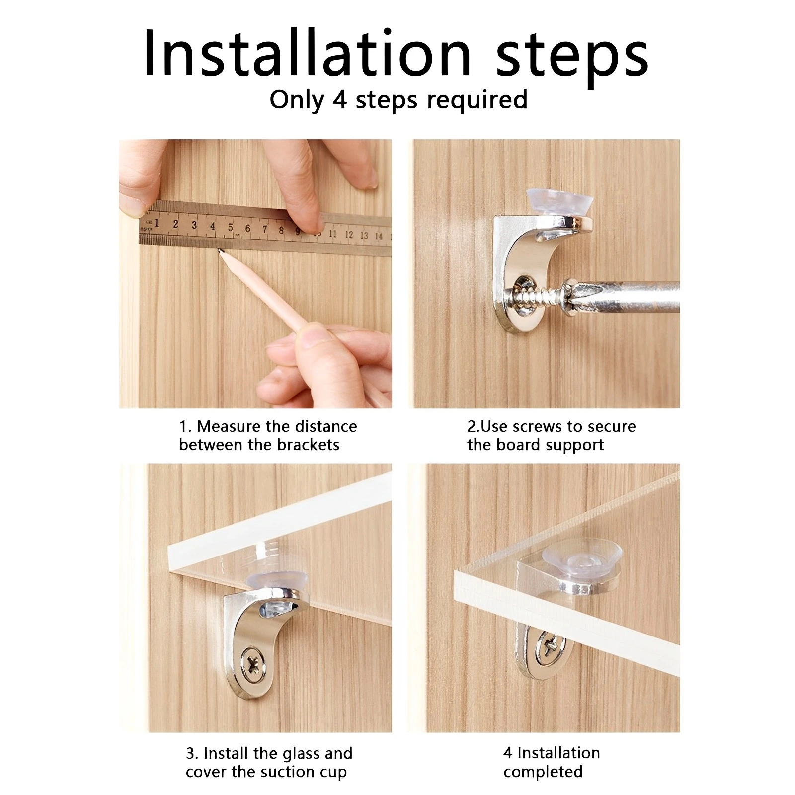 Glass Clamp Adjustable Zinc Alloy Glass Clip Shelf Clamp Holder Flat Back Mount Holder For Partition Board Desk 100Pcs