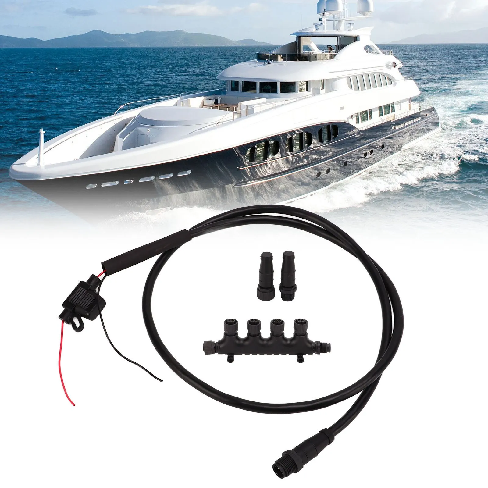 Backbone Cable Marine Drop Cable for NMEA 2000 Male Backbone IP67 Waterproof 5 Pin Marine Drop for Lowrance Networks