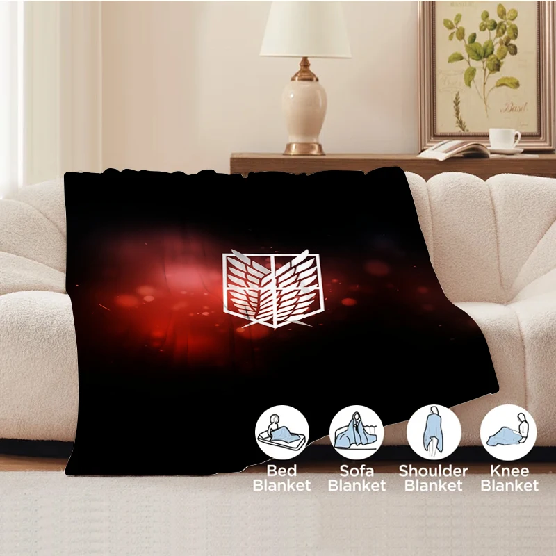 

Искусственное одеяло «атака на Титанов» для кровати, украшение для спальни, пушистые мягкие одеяла в стиле бохо, Флисовое одеяло на заказ