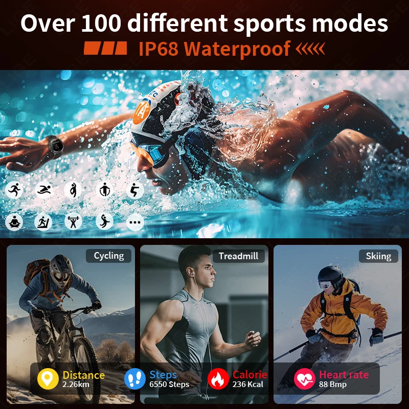 LIGE New Professional GPS Sports Smart Watch Outdoor Ride Run GPS Track Smartwatches Compass Altimeter Waterproof Smart Bracelet