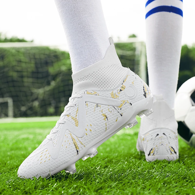 Men's Soccer Shoes football shoes Large Size Ultralight Non-Slip AG/TF Soccer Cleats Ankle Boots Unisex