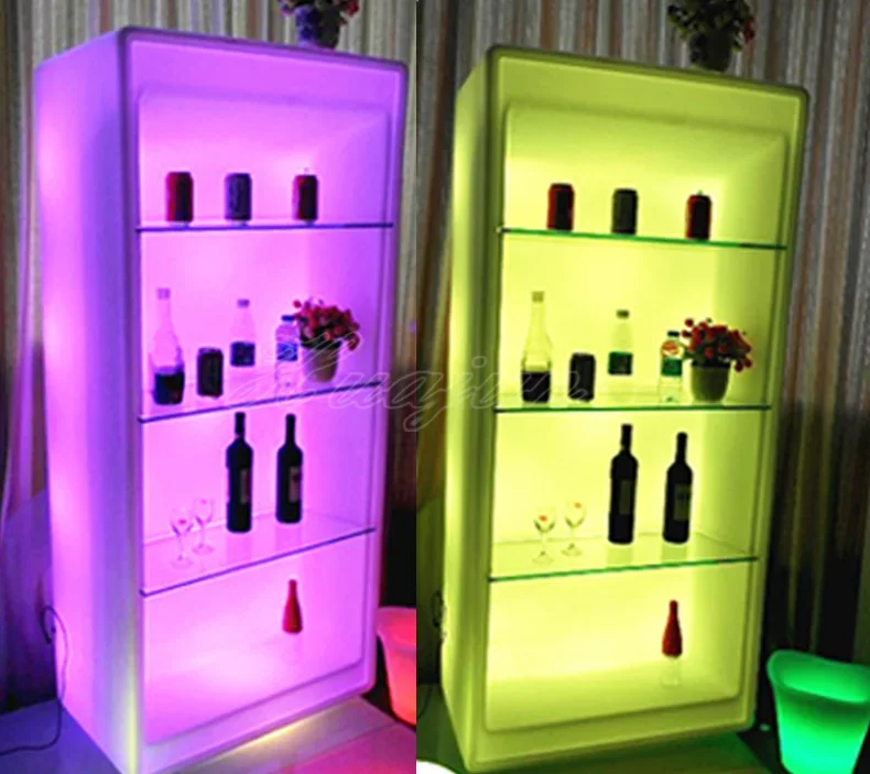 Lighting fantastic LED wine cabinet for bar sale living room furniture with glass