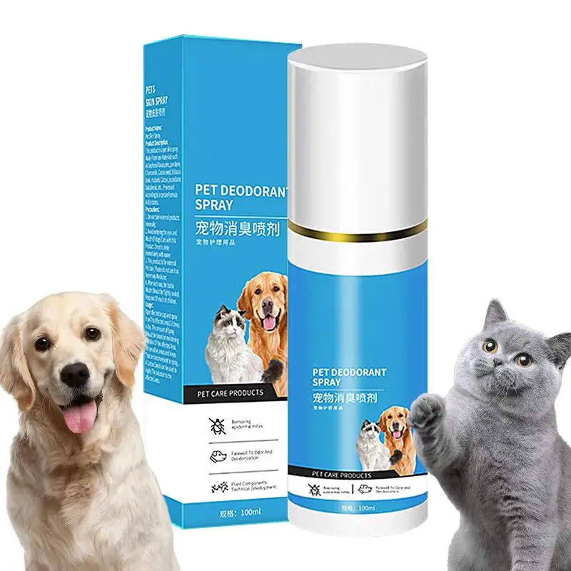 

Pet Odor Eliminator Spray 100ml Pet Deodorizing Spray Long lasting Fragrance Pet Deodorant spray For All Dogs Pet Supplies