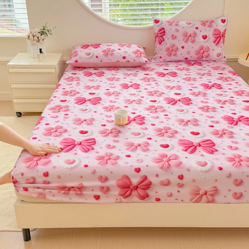 5D Printed Fitted Sheet Cool Feeling Bedsheet for Summer Floral Style Bed Cover Soft Sheet couvre lit (Pillowcase Need Order) 2