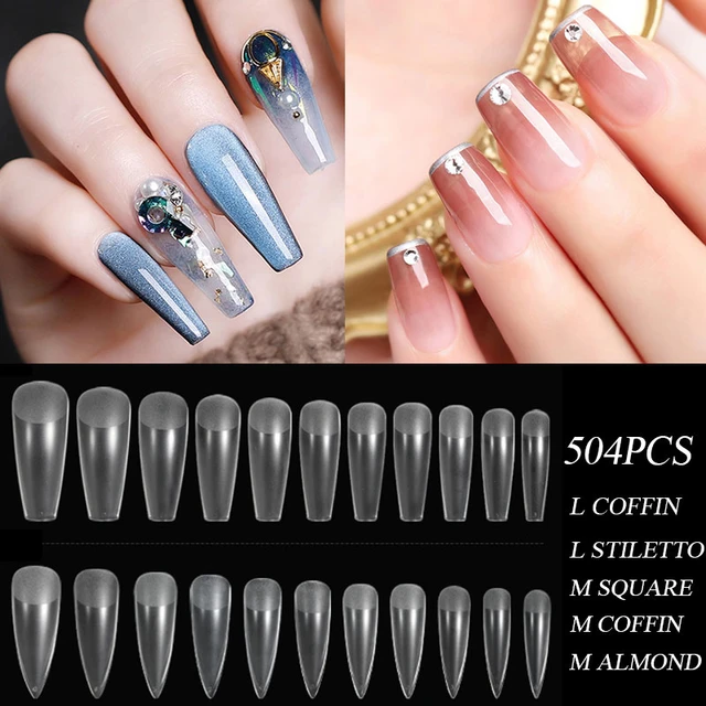 24pcs/box Simple French Style Medium-long Ballet Nails, Black & White False  Nails, European & American Ins Style Nail Art Tips | SHEIN USA