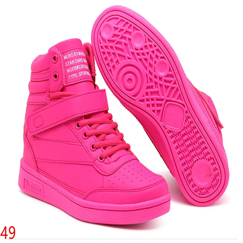Zapatillas Altas De Mujer Zapatillas De Tacón Oculto Con Cordones