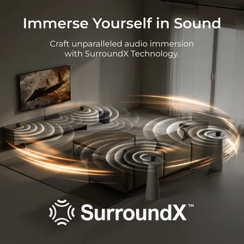 ULTIMEA 350W 7.1ch Virtual Surround Soundbar, Home Theater TV Sound Bar with Subwoofer&4 Surround Speakers, Smart App Control 3