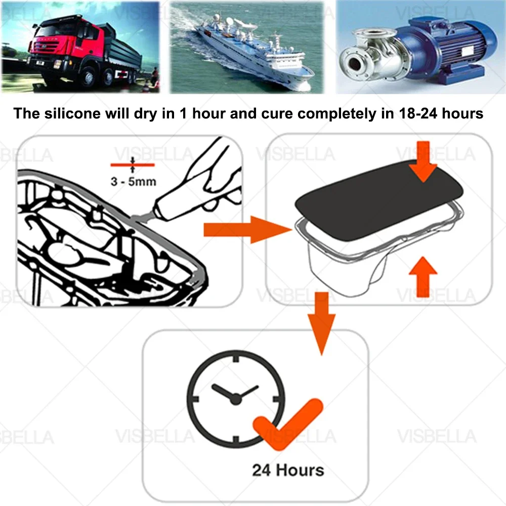 RTV Car Motor Gap Seal Glue Strong Adhesive Glue Equipment Repair Paste High Temperature Sealant Neutral Silicone Gasket 4