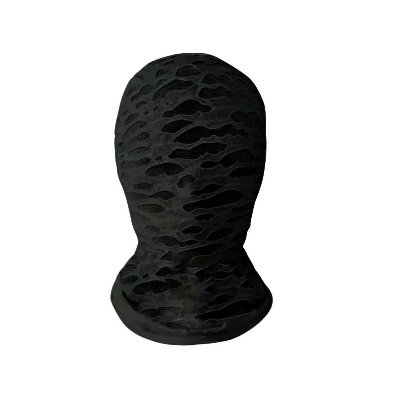 Breathable Translucent Full Face Mask for Summer – Elastic Ice Silk Halloween Headgear