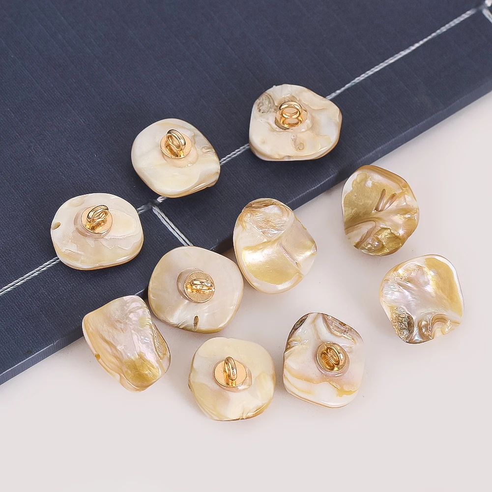 Shank Shell Button 10pcs Irregular Shell Shank Buttons Natural Mother of Pearl Sewing ...